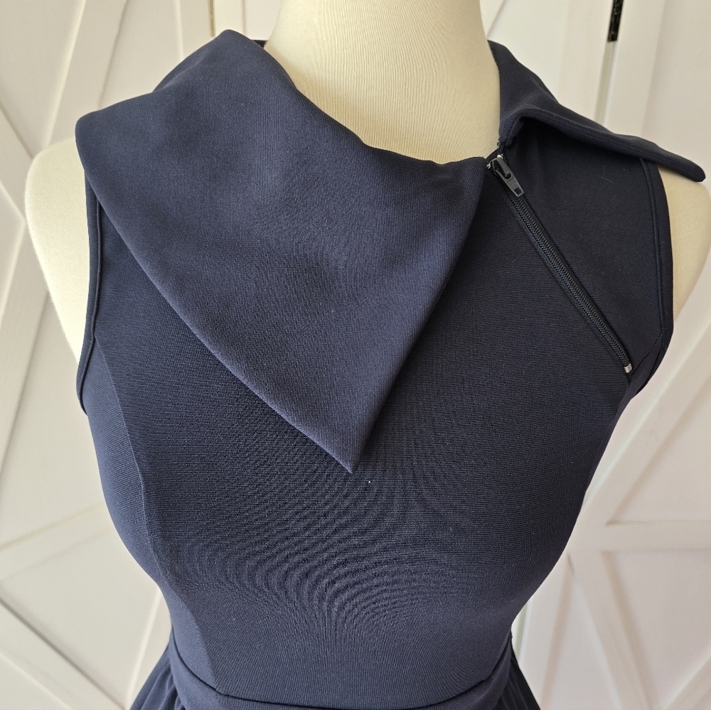 Vintage ModCloth Navy Blue A-Line Midi Dress - Picture 2 of 11